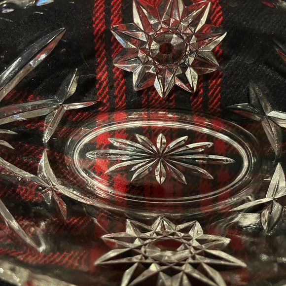 Anchor Hocking Prescut Crystal Gondola Star of David Dish - Picture 9 of 11